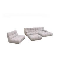 SITZGRUPPE VIVIEN 3ER SET Silber Cord (1er-Set) - Silberfarben, Kunststoff/Textil (510/85/359cm) - KAWOLA