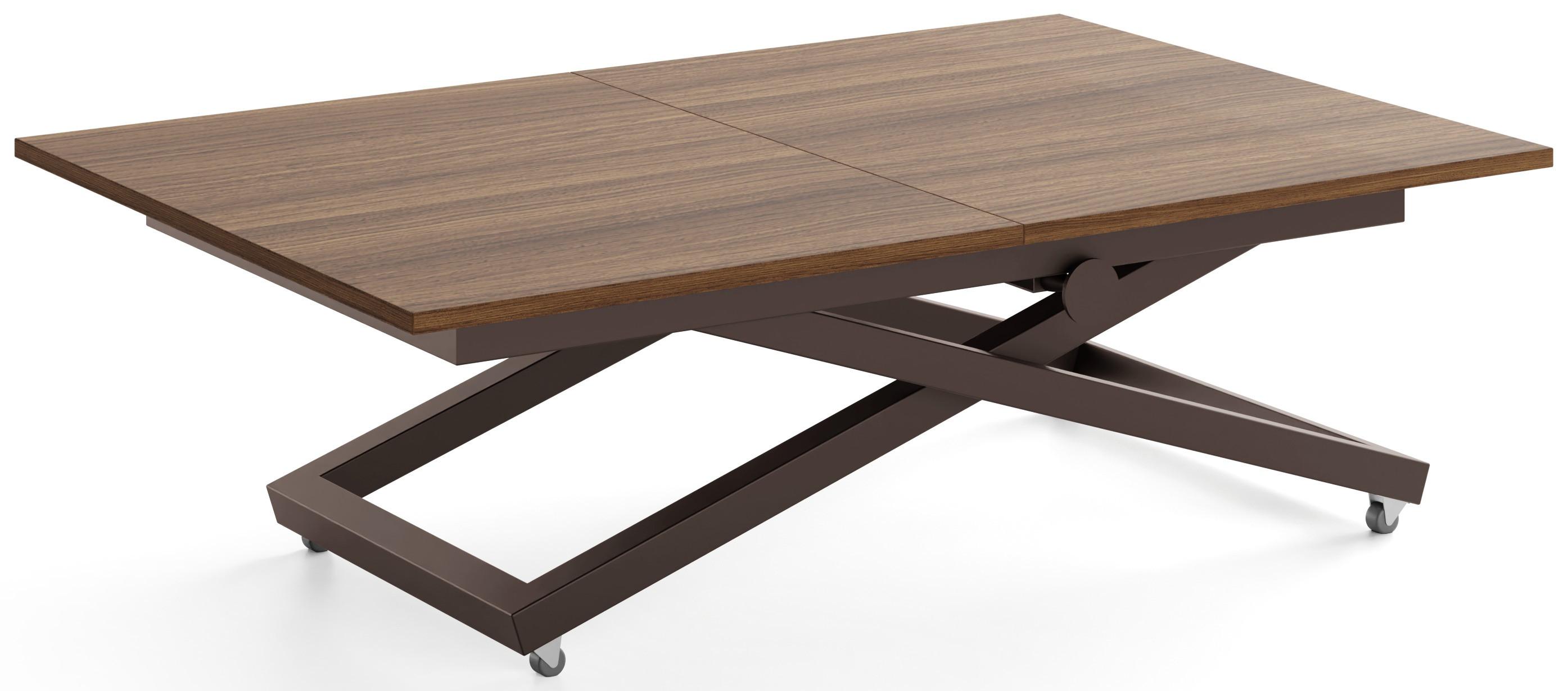COUCHTISCH Axen höhenverstellbar ausziehbar, Nussbaum Braun 120-160/80/38-75 cm - Walnussfarben/Braun, Holzwerkstoff/Metall (80/160/75cm) - WFL GROUP