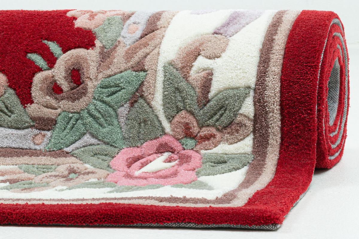 HANDTUFTTEPPICH Ming 290x390 cm - Rot, Textil (290/390cm) - THEKO