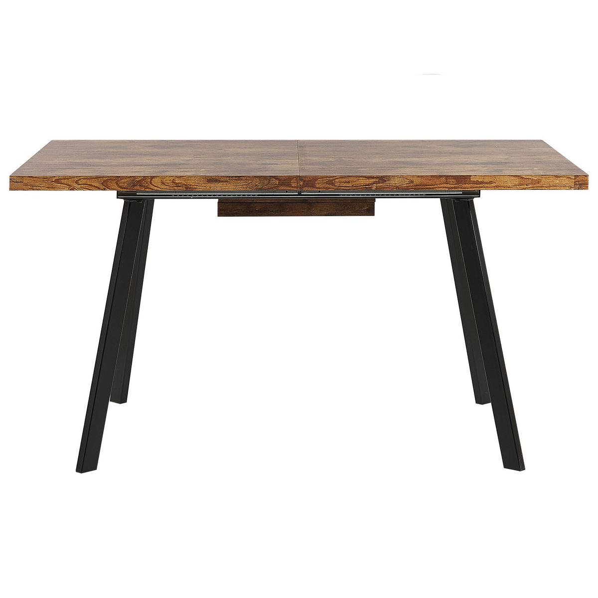 ESSTISCH 140-180/90/76 cm Hellbraun, Schwarz Rechteckig Harlow - Hellbraun, Holzwerkstoff (180/90/76cm) - Beliani