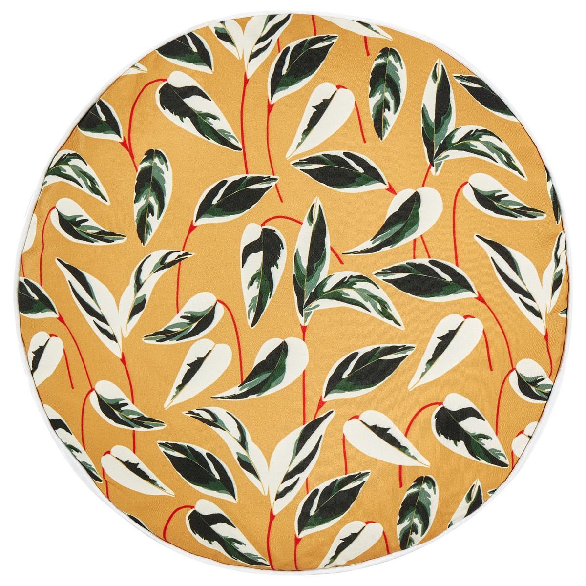 GARTENKISSEN 2er-Set Blattmotiv mehrfarbig 40 cm Taggia - Multicolor, Textil (40/40cm) - Beliani