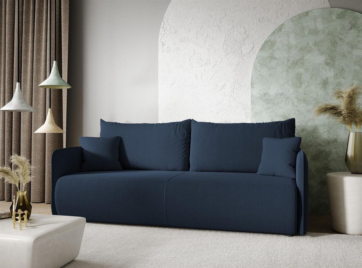 SCHLAFSOFA Calgary - Dunkelblau, Holzwerkstoff/Textil (216/86/105cm) - Fun Möbel