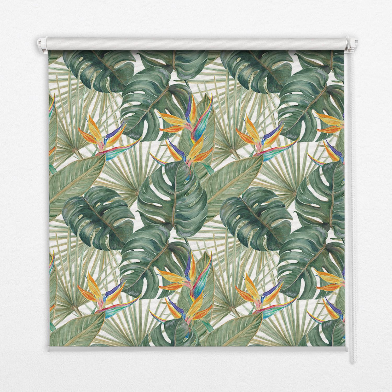 INNENROLLO - Fensterrollo - Rollo - 70x140 cm - Tropische Pflanzen - Grün, Kunststoff (70/140/0.5cm) - TULUP