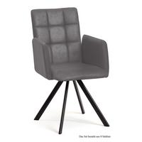 ARMLEHNSTUHL drehbar (8er-Set) Despo 52x91x60 Schwarz/Grau - Schwarz/Grau, Kunststoff (60/91/52cm) - 58aufmkessel