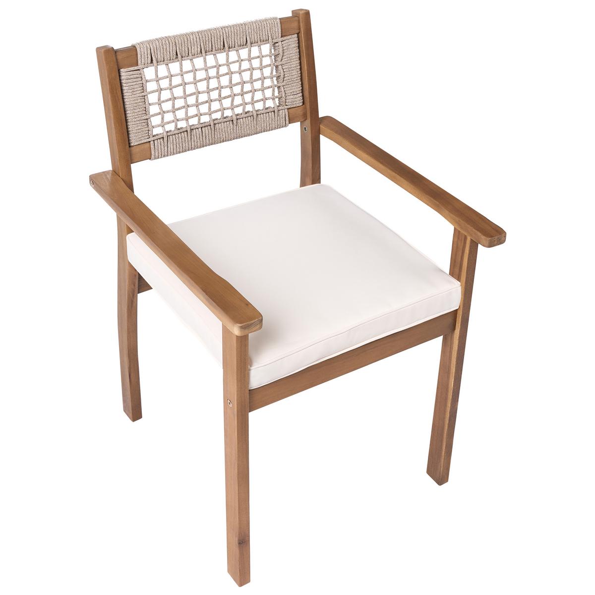 GARTENSTUHL 2er Set Akazienholz Hellbraun Sumirago - Hellbraun, Holz (55/85/55cm) - Beliani