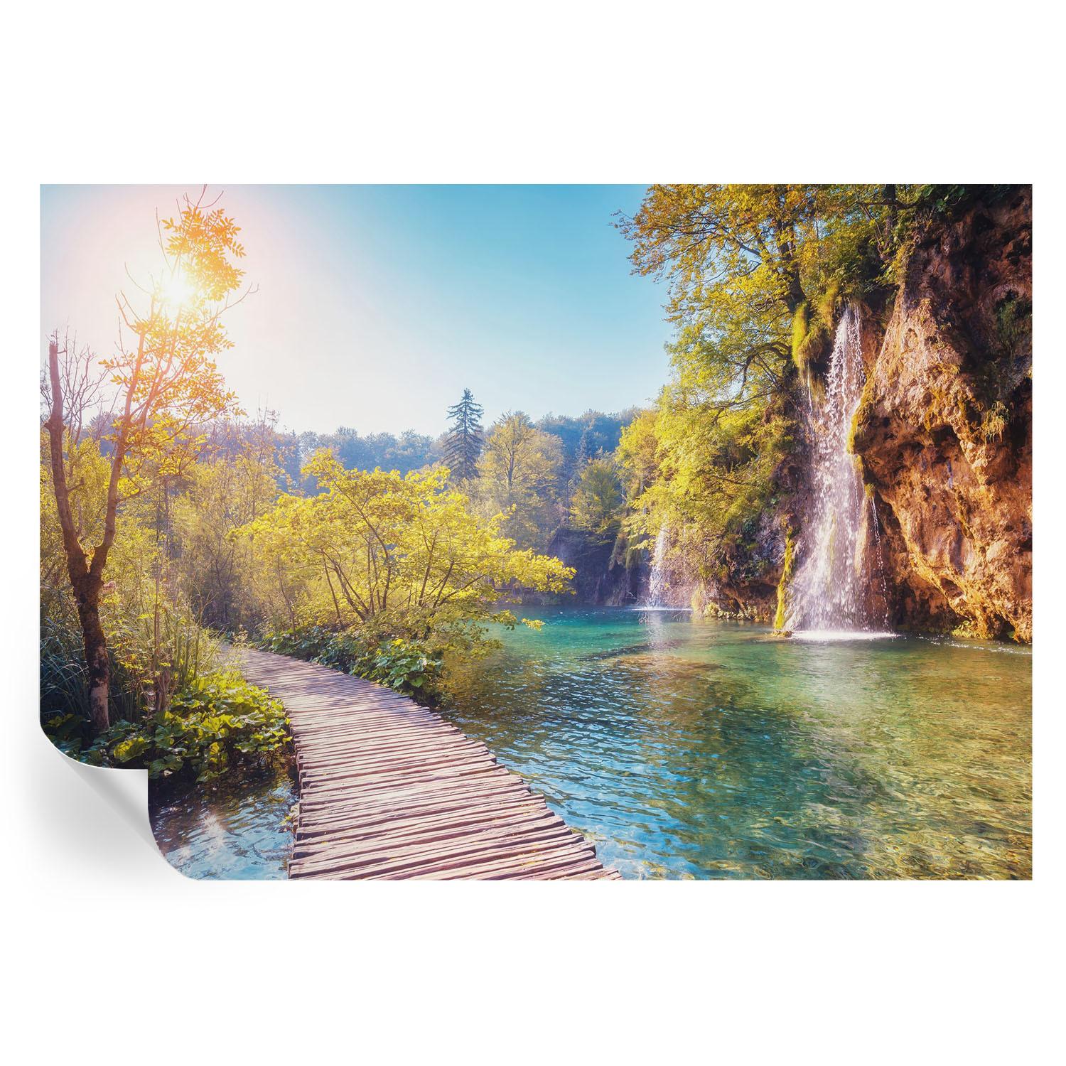 FOTOTAPETE 208x146 cm - Naturlandschaft - Grün, Textil (208/146cm) - Wallfluent