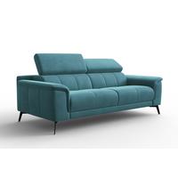 SOFA FIERO 3-Sitzer, Minter Veloursstoff - Schwarz/Mintgrün, Holz/Textil (212/82/103cm) - Courtois Laville
