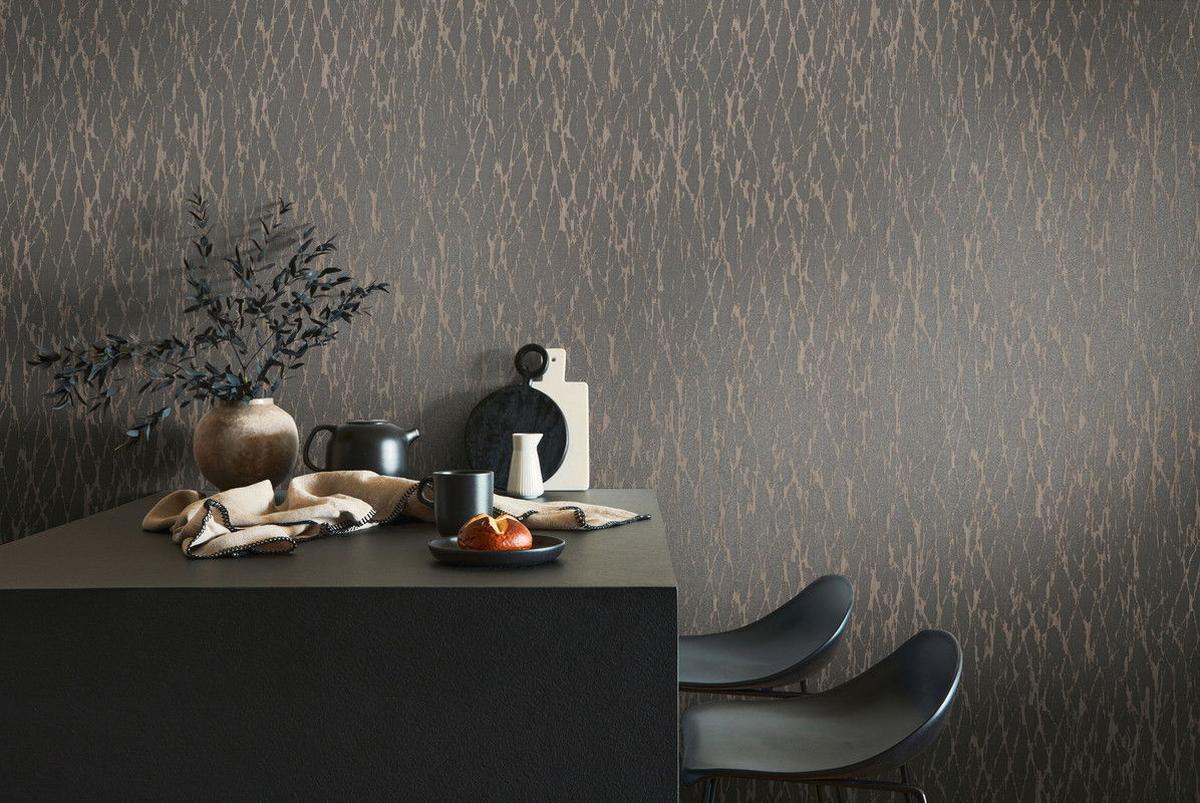 VLIESTAPETE Schwarz 53/1005 cm - Schwarz, Textil (53/1cm) - KUNSTLOFT