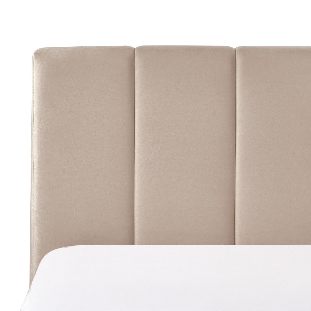 BETT mit Stauraum 180/200 cm Samtstoff Taupe Dreux - Taupe, Textil (180/200cm) - Beliani