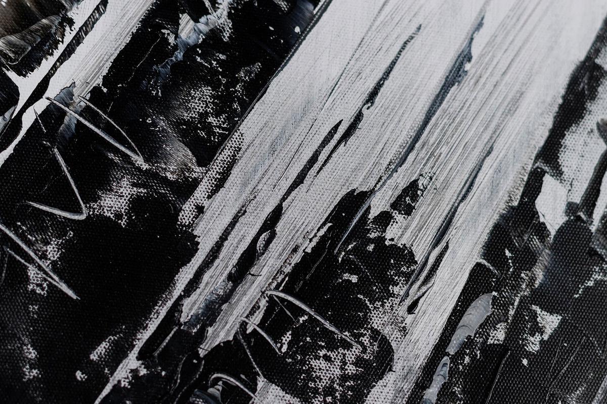 ACRYLBILD HANDGEMALT 60/90 cm - Schwarz, Holz/Textil (60/90cm) - KUNSTLOFT