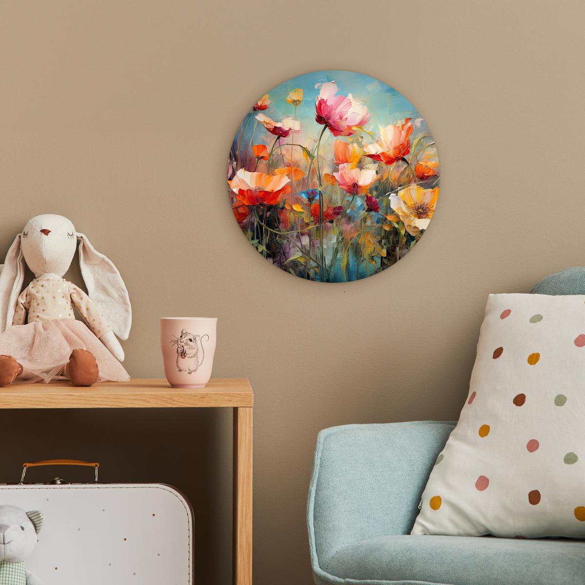 WANDBILD Blumen - Aquarell - Kunst - Botanisch - Natur Deko Wohnzimmer 30x30 cm - Orange, Kunststoff (30/30cm) - MuchoWow