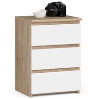 KOMMODE Eiche Sonoma, Weiß 57/40/35 - Weiß, Holzwerkstoff (40/57/35cm) - RAUMHIRSCH FURNITURE
