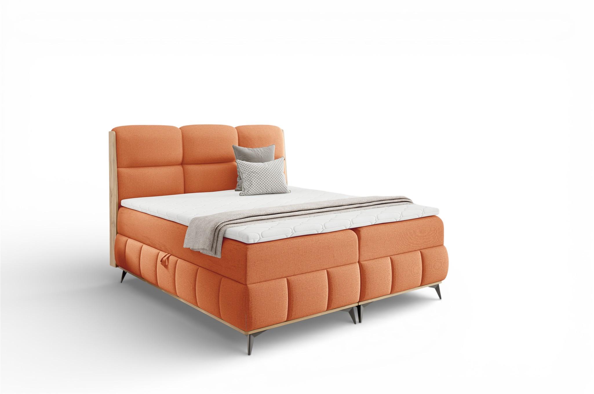 BOXBETT Charlie - Orange, Holzwerkstoff/Textil (160/200cm) - Fun Möbel