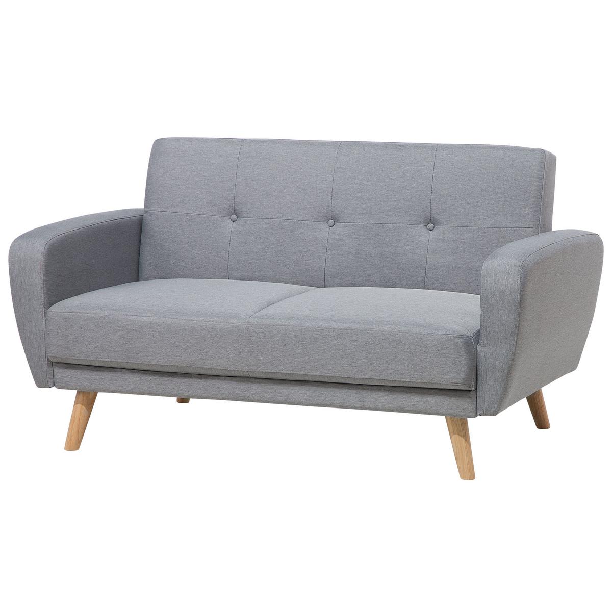 2-SITZER-SCHLAFSOFA Polyester Grau Florli - Hellgrau, Textil (155/82/85cm) - Beliani