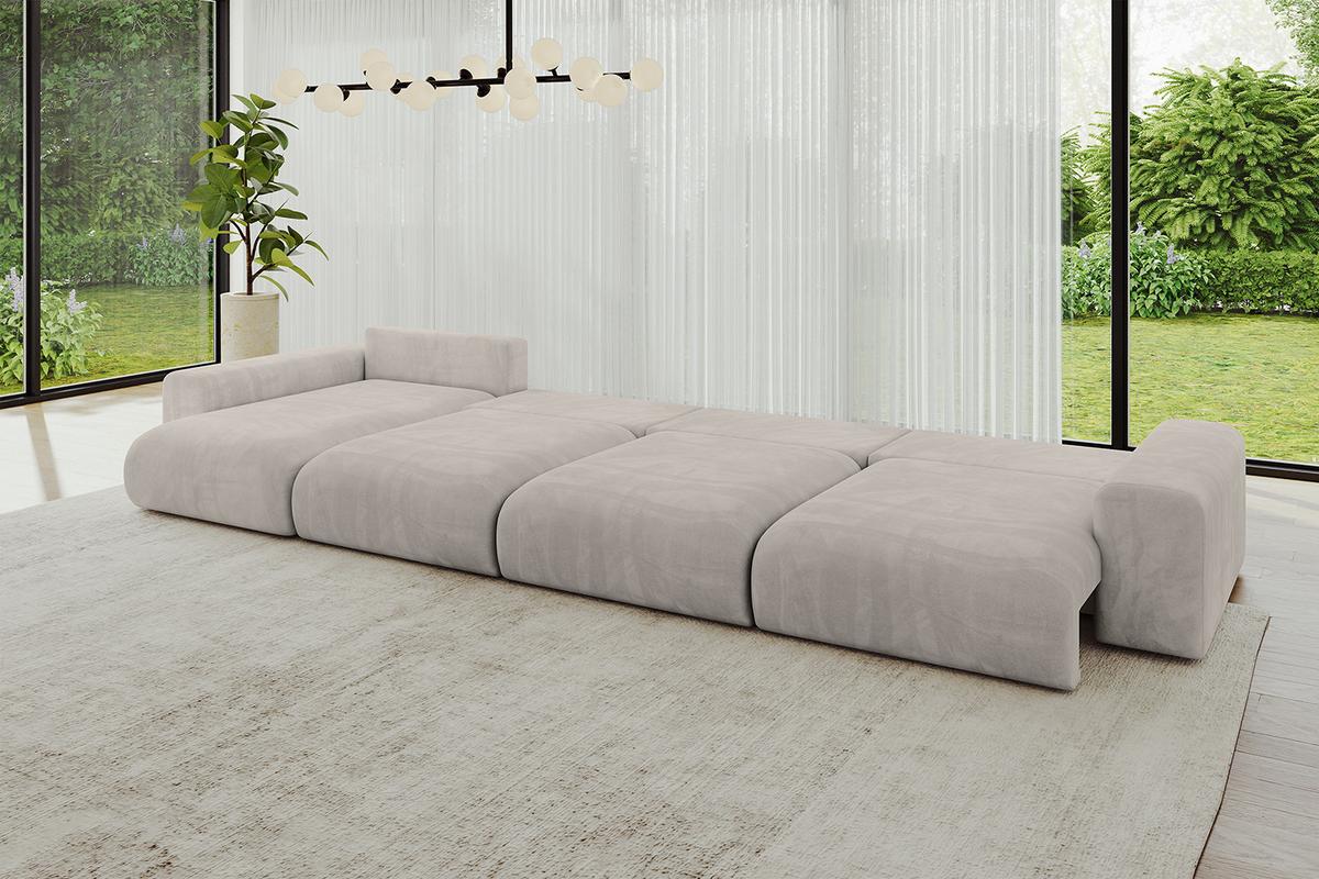 WOHNLANDSCHAFT mit Schlaffunktion ESKAR-U2-464x176x72cm Hellbraun - Hellbraun, Holzwerkstoff/Kunststoff (176/72/464cm) - ALTDECOR