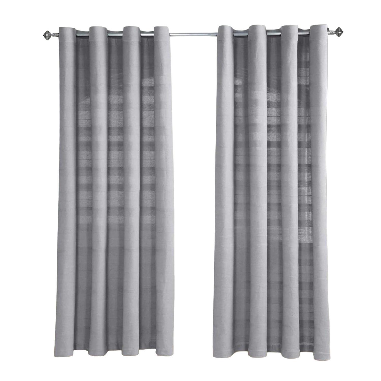 ÖSENVORHANG Rajput blickdicht 2er-Set, 167/182 cm - Hellgrau, Textil (167/182cm) - Homescapes