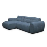 ECKSOFA LUMERO 4-Sitzer LINKS, marineblau - Blau/Schwarz, Holz/Textil (275/166cm) - Courtois Laville