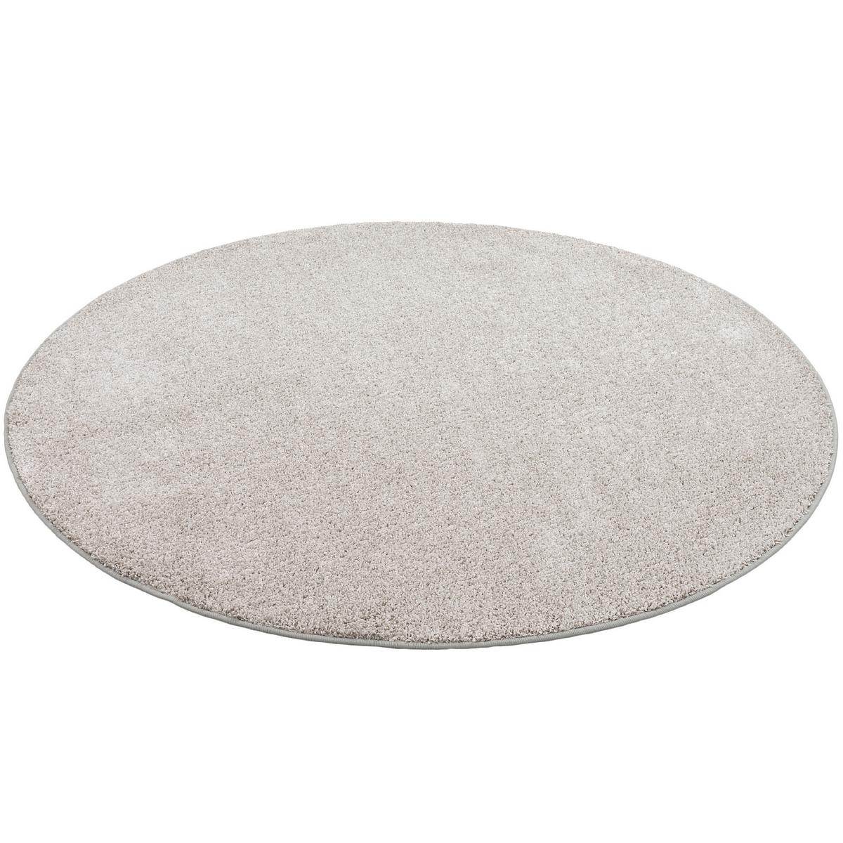 HOCHFLOR VELOURS TEPPICH MONA RUND - Silberfarben, Textil (100/100cm) - Snapstyle