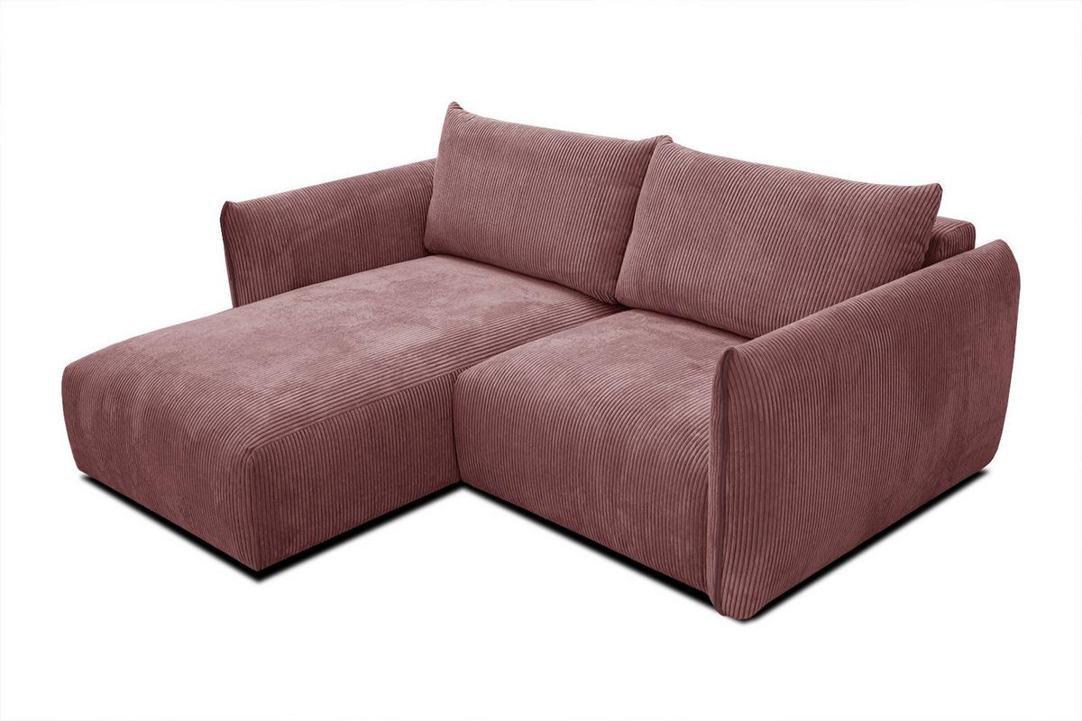 ECKSOFA TAUER 3-Sitzer, altrosa - Altrosa/Schwarz, Holzwerkstoff/Kunststoff (173/206cm) - Wozimo