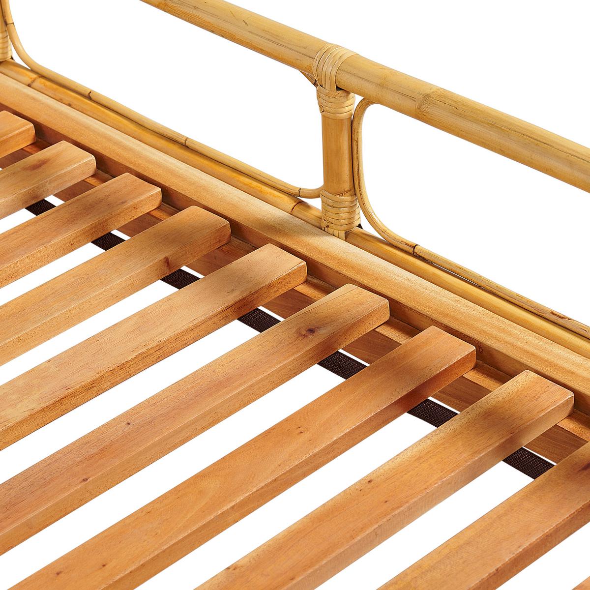 DOPPELBETT 160/200cm Heller Holzfarbton Florentine - Hellbraun, Naturmaterialien (160/200cm) - Beliani
