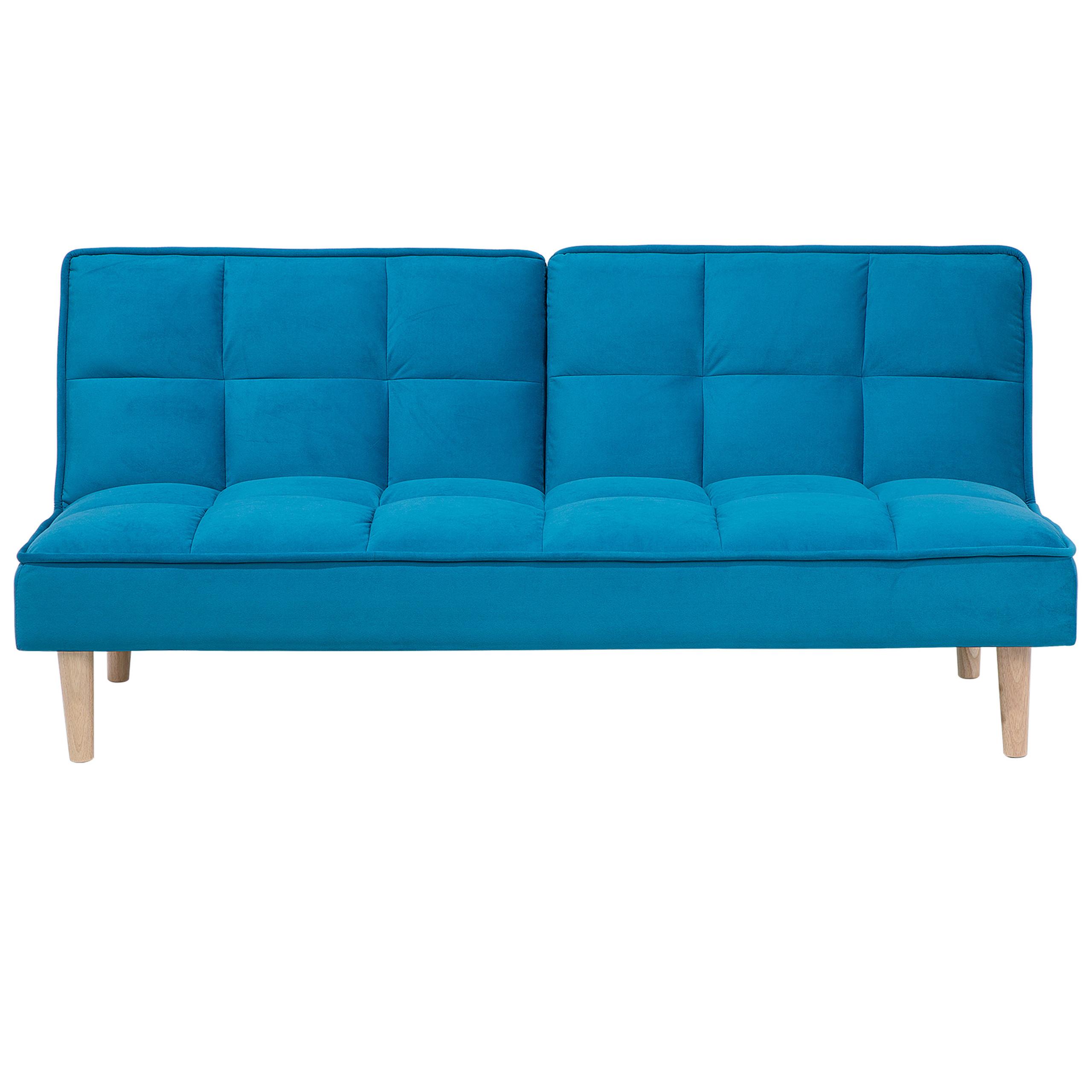 3-SITZER-SCHLAFSOFA Polyester Blau Siljan - Hellblau, Textil (177/80/80cm) - Beliani