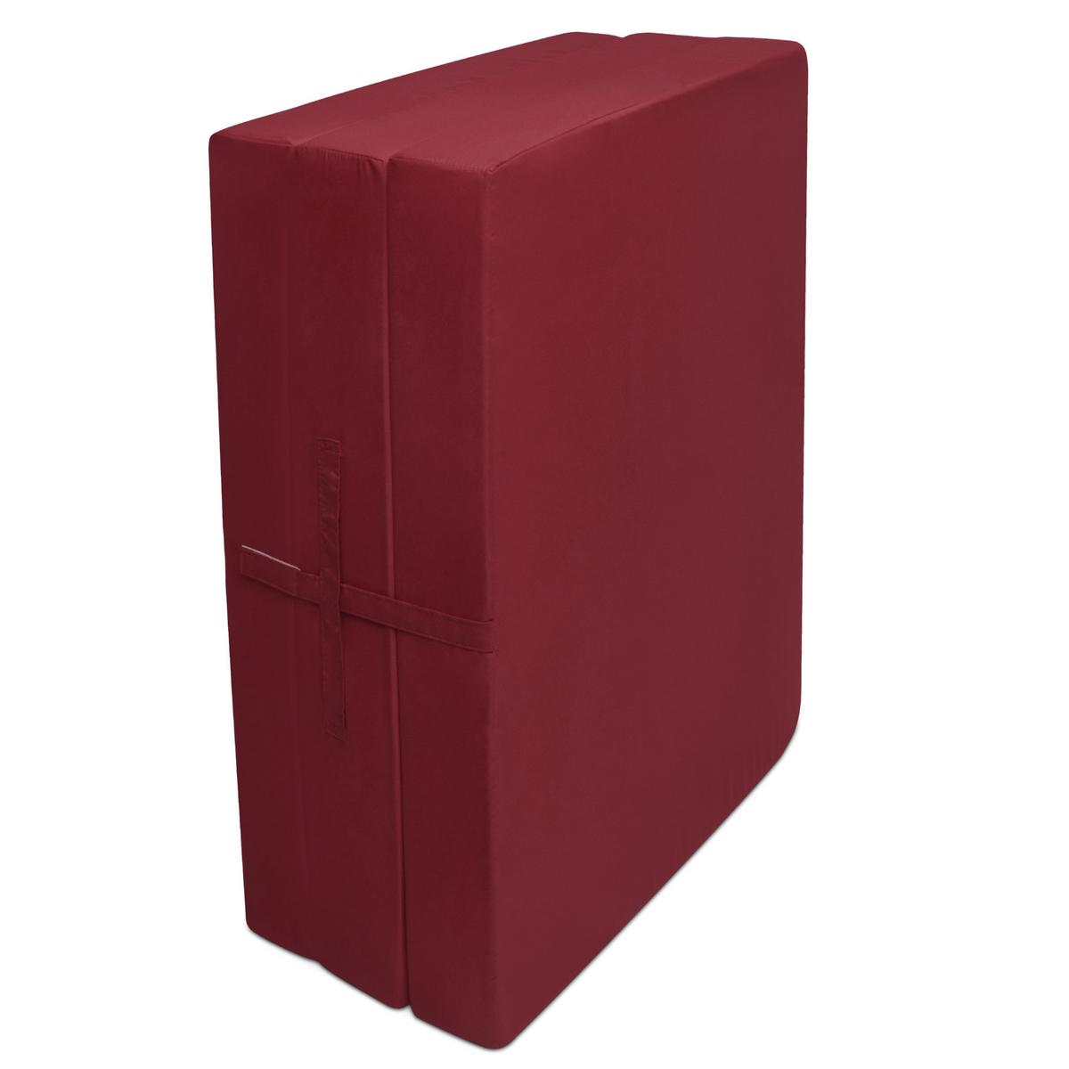 KLAPPMATRATZE Campix 195/80/10 cm Dunkelrot - Dunkelrot, Textil (195/80/10cm) - Beautissu 