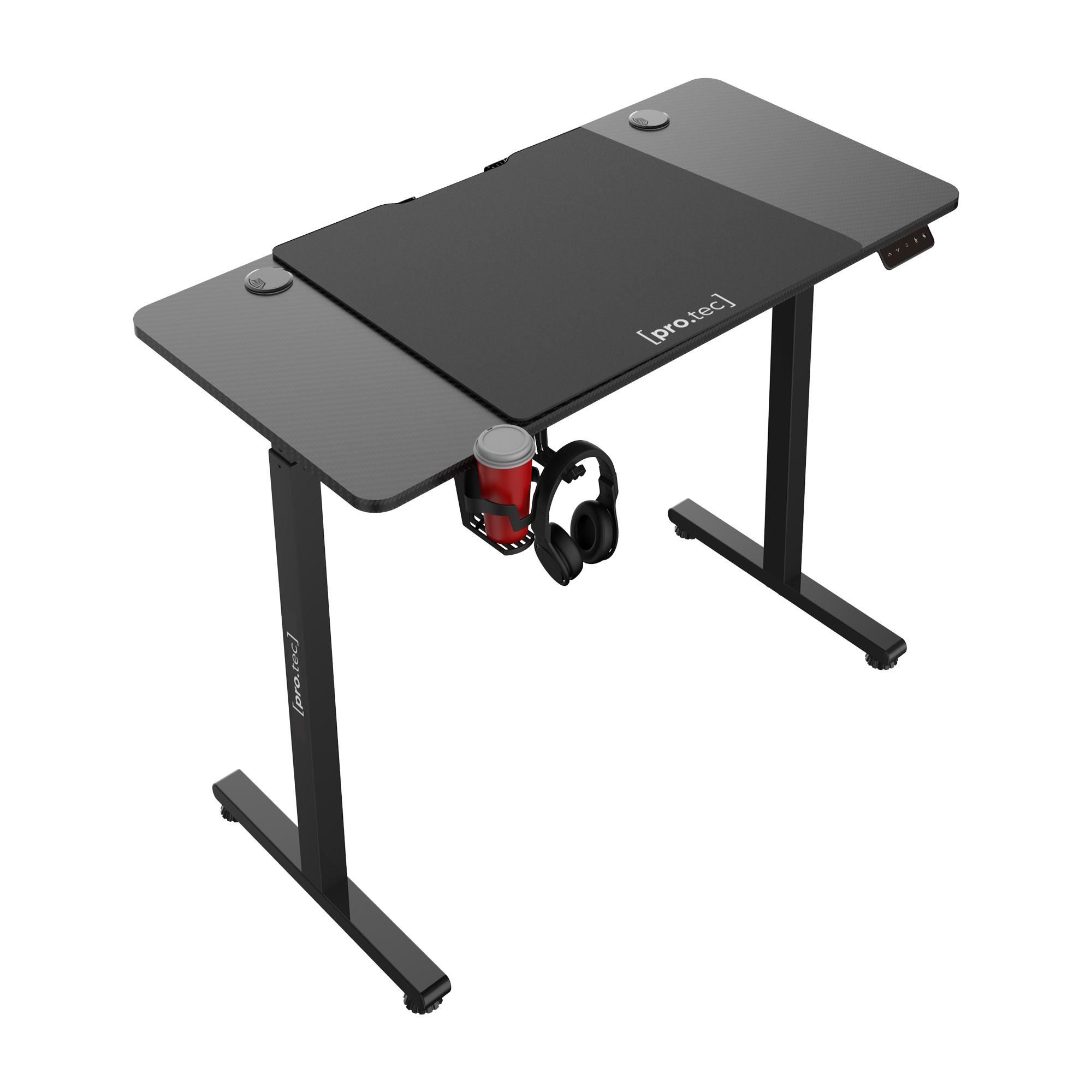 VERSTELLBARER TISCH Stryn - Schwarz Hochglanz, Holzwerkstoff/Metall (60/120/117cm) - pro.tec