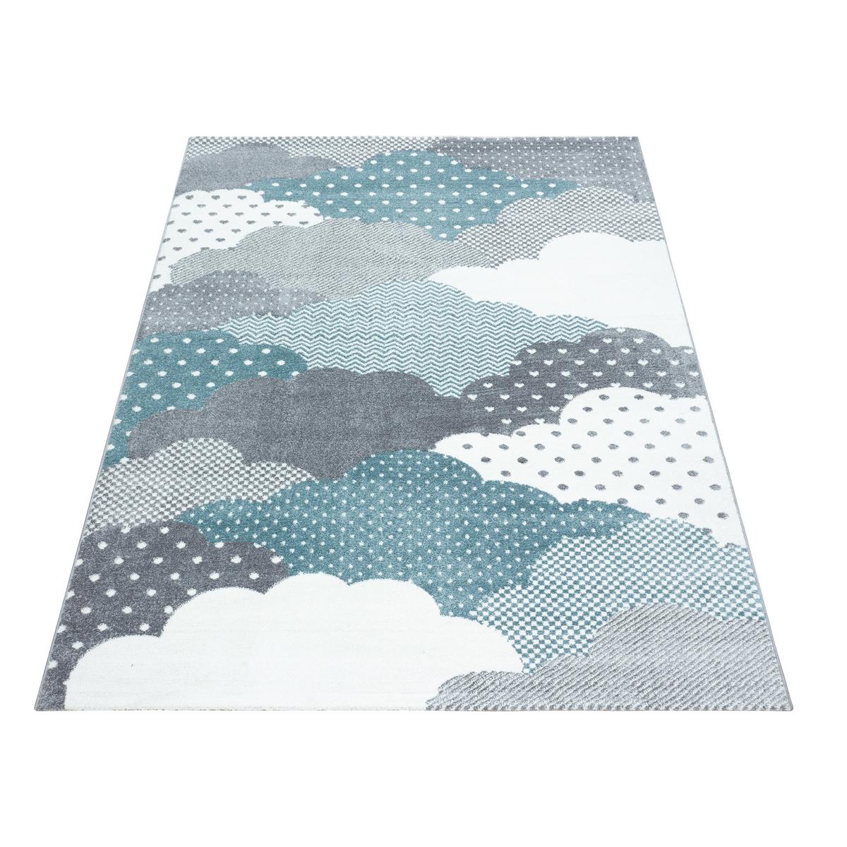 KINDERTEPPICH COGNE, mit Wolken-Motiv, Blau, 80 x 150 cm - Blau, Textil (150/80cm) - KADIMA DESIGN