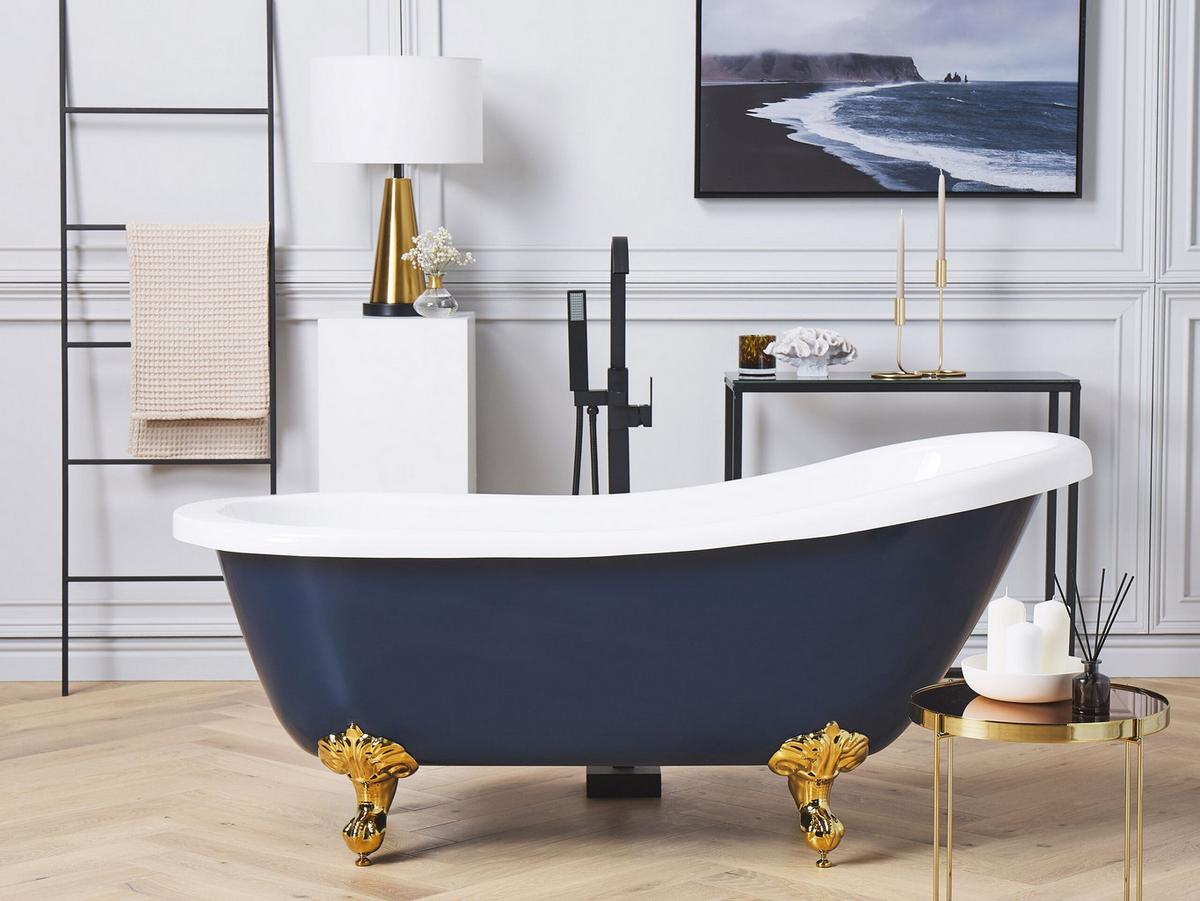 BADEWANNE FREISTEHEND 76x170x76 cm blau Cayman - Blau, Kunststoff (76/70/170cm) - Beliani
