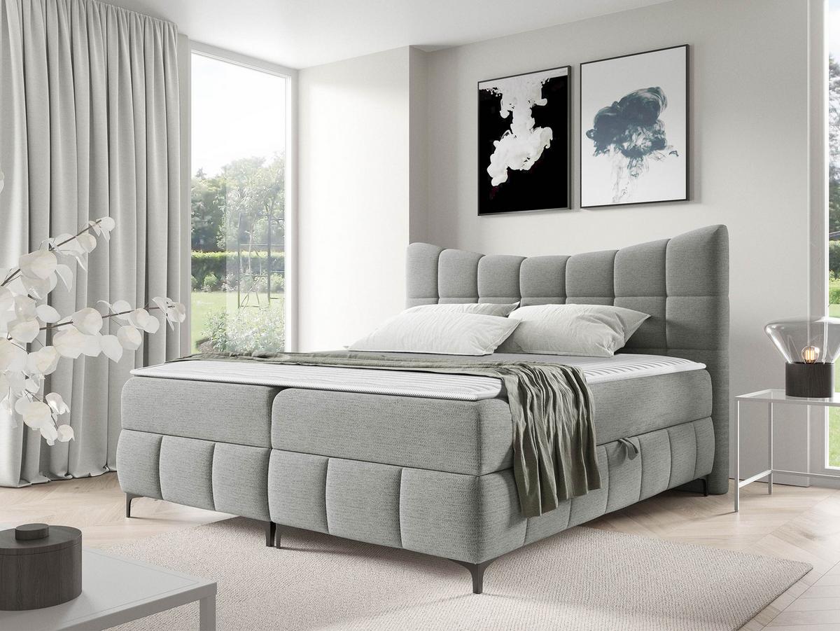 BOXBETT Nova - H3 - Schwarz/Grau, Holz/Textil (200/200cm) - MIRJAN24