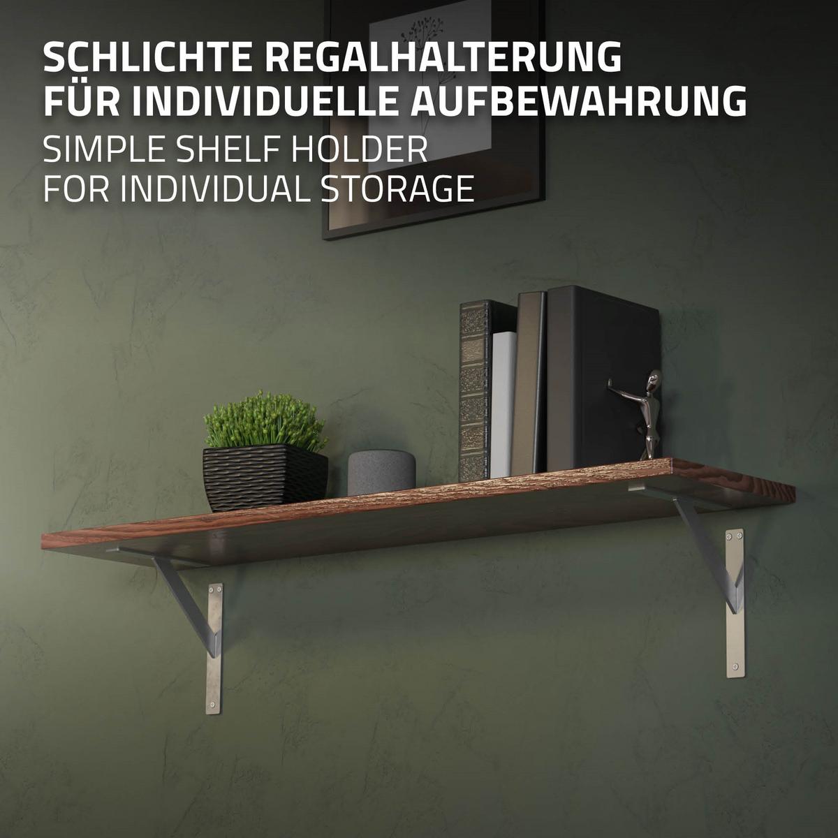 REGALHALTERUNGEN - Silberfarben, Metall (24/24/3cm) - ML-DESIGN