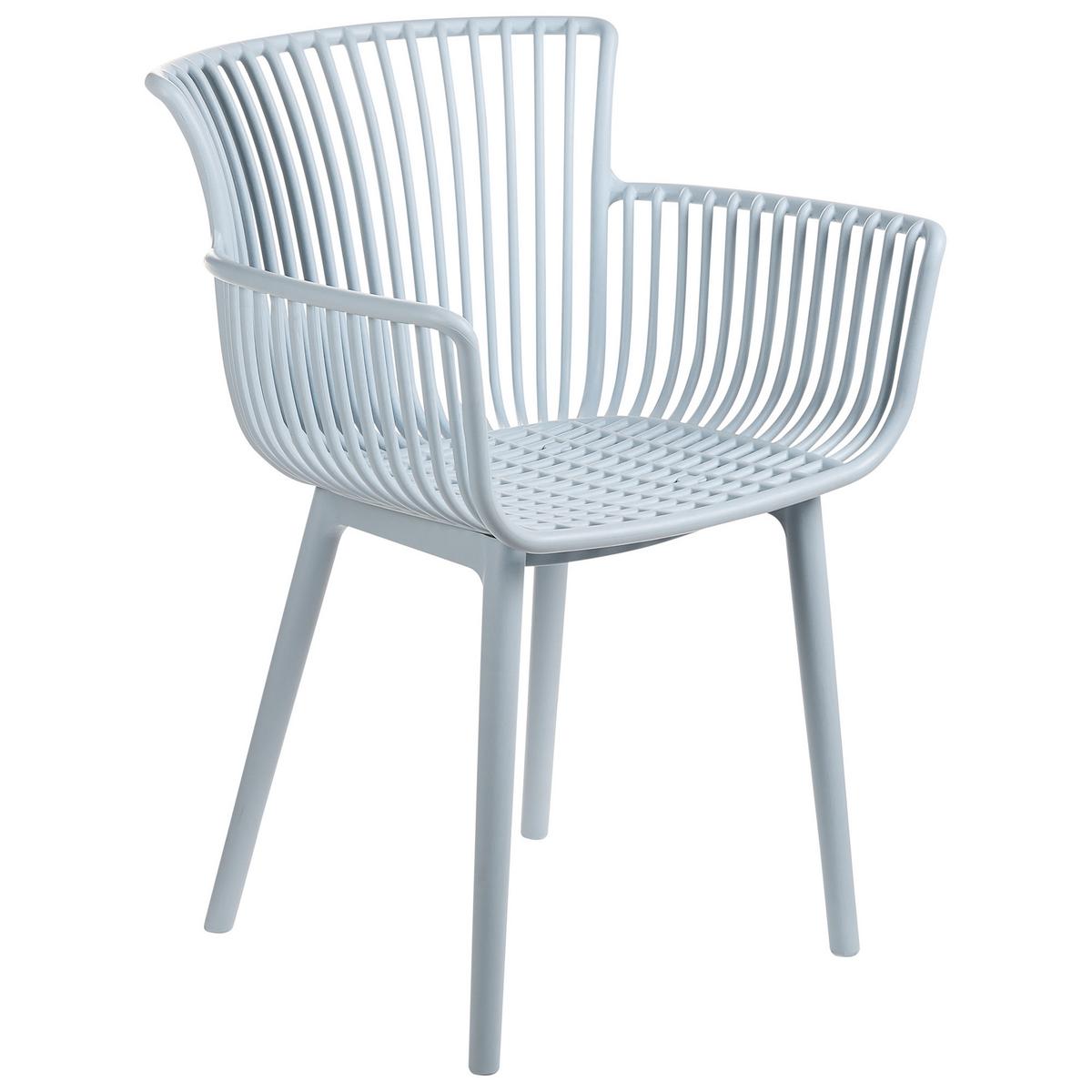 GARTENSTUHL 4er-Set Hellblau Pesaro - Blau, Kunststoff (58/84/45cm) - Beliani