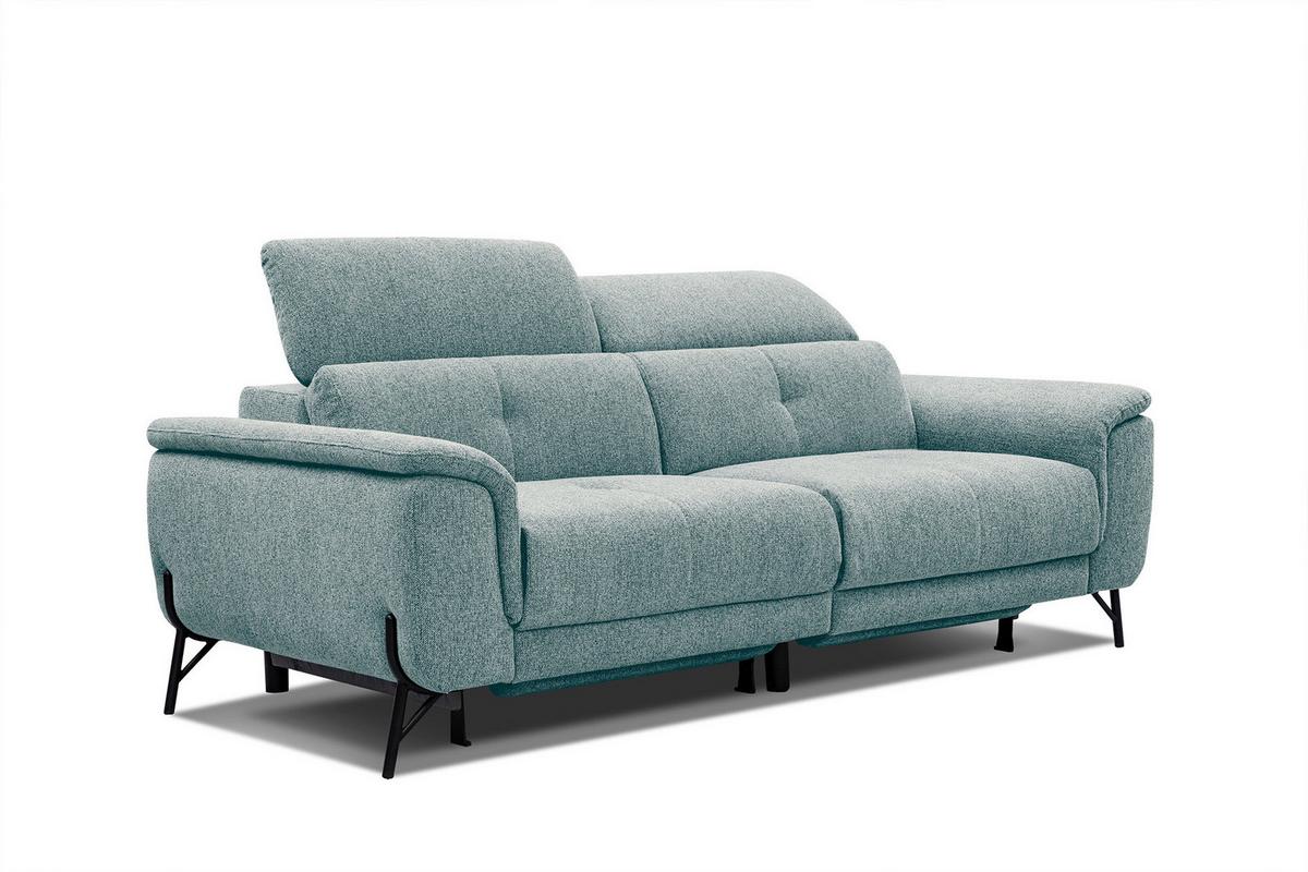 SOFA AVENA 3-Sitzer mit 2 Relaxfunktionen, mintgrün - Mintgrün, Holzwerkstoff/Textil (204/80/108cm) - Wozimo
