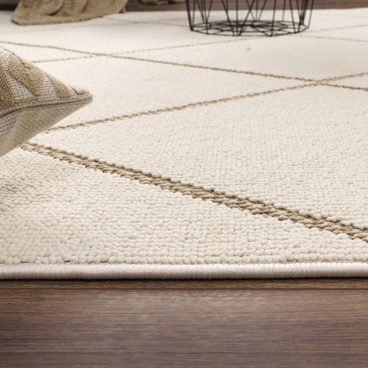KURZFLORTEPPICH, geometrisch, Florhöhe 7 mm, Beige, 200 x 280 cm - Beige, Textil (200/280cm) - KADIMA DESIGN