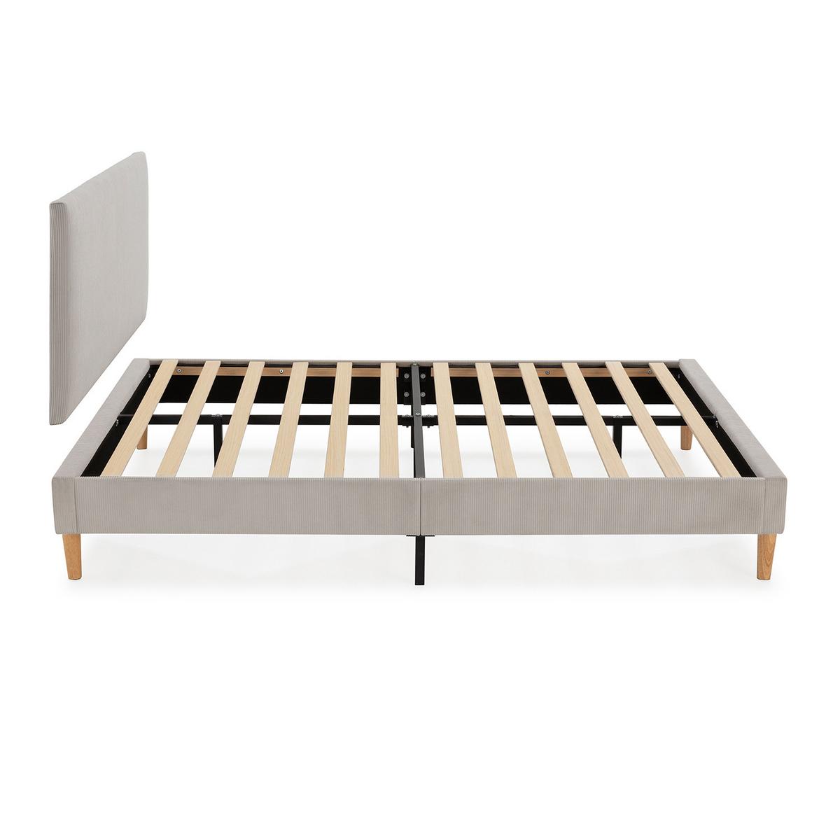 POLSTERBETT + kopfteil Bari 150x190 cm, Grau - Grau, Textil (190/150cm) - VS Venta-stock