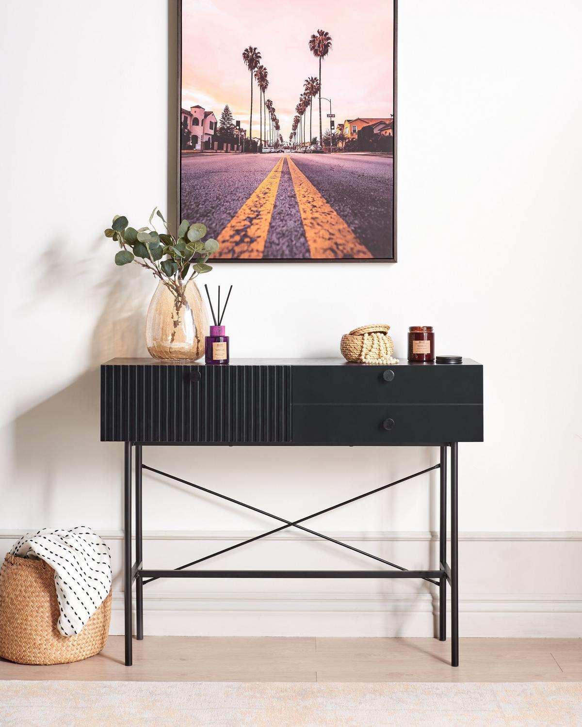 KONSOLENTISCH Schwarz Coventry - Schwarz, Holzwerkstoff (32/100/79cm) - Beliani