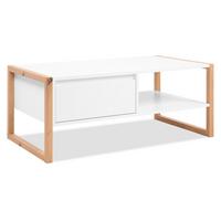 COUCHTISCH weiß, Eiche Artisan 100 cm, Wohnzimmertisch mit Stauraum - Weiß/Eiche Artisan, Holzwerkstoff (55/100/40cm) - Furn.Design