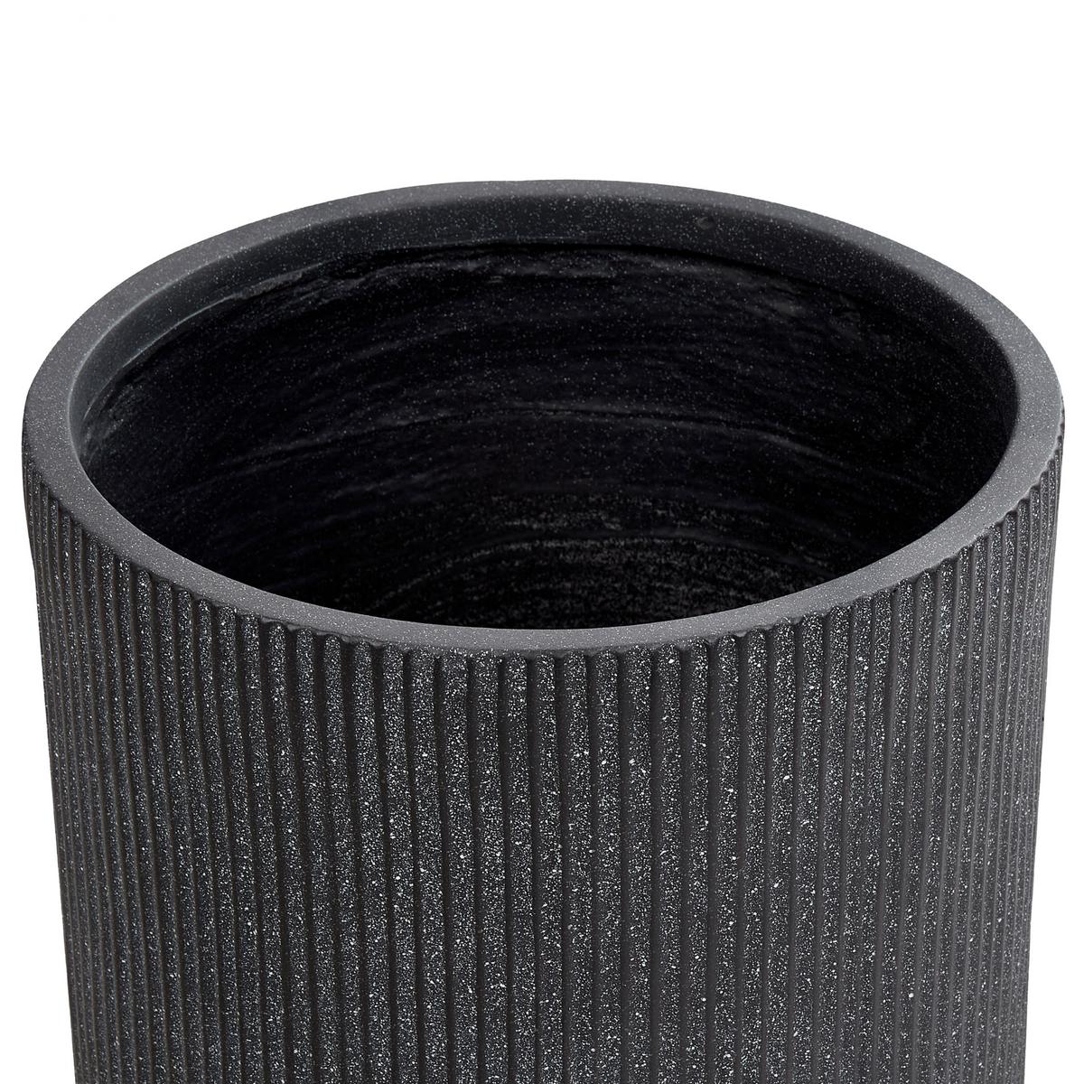 BLUMENTOPF graphitgrau rund 37/37/37 cm Oreoi - Grau, Naturmaterialien (37cm) - Beliani
