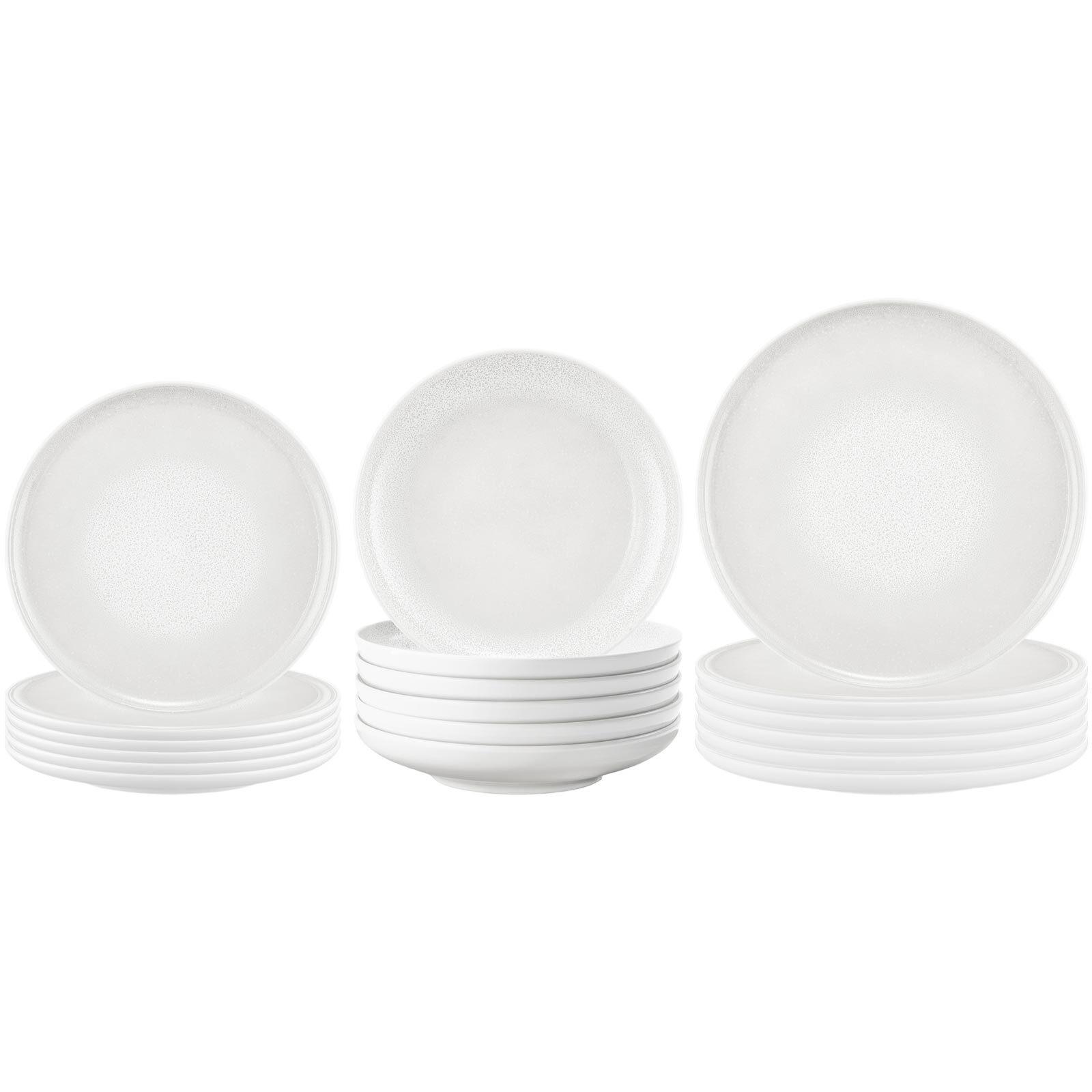 TELLER-SET Sento Home Aura white 18-tlg. - Weiß, Keramik (2/2/2cm) - Seltmann Weiden