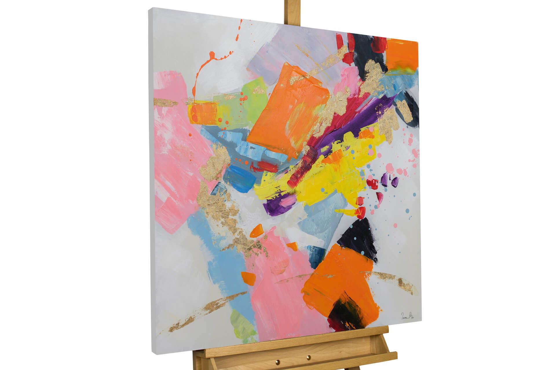 ACRYLBILD HANDGEMALT 80/80 cm - Multicolor, Holz/Textil (80/80cm) - KUNSTLOFT