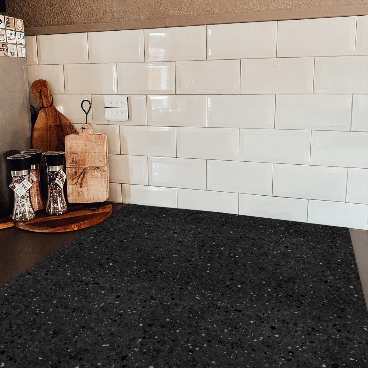 HERDABDECKPLATTE Granit - Schwarz - Grau Induktionsmatte 78x78 cm - Anthrazit, Kunststoff (78/78/0.2cm) - MuchoWow
