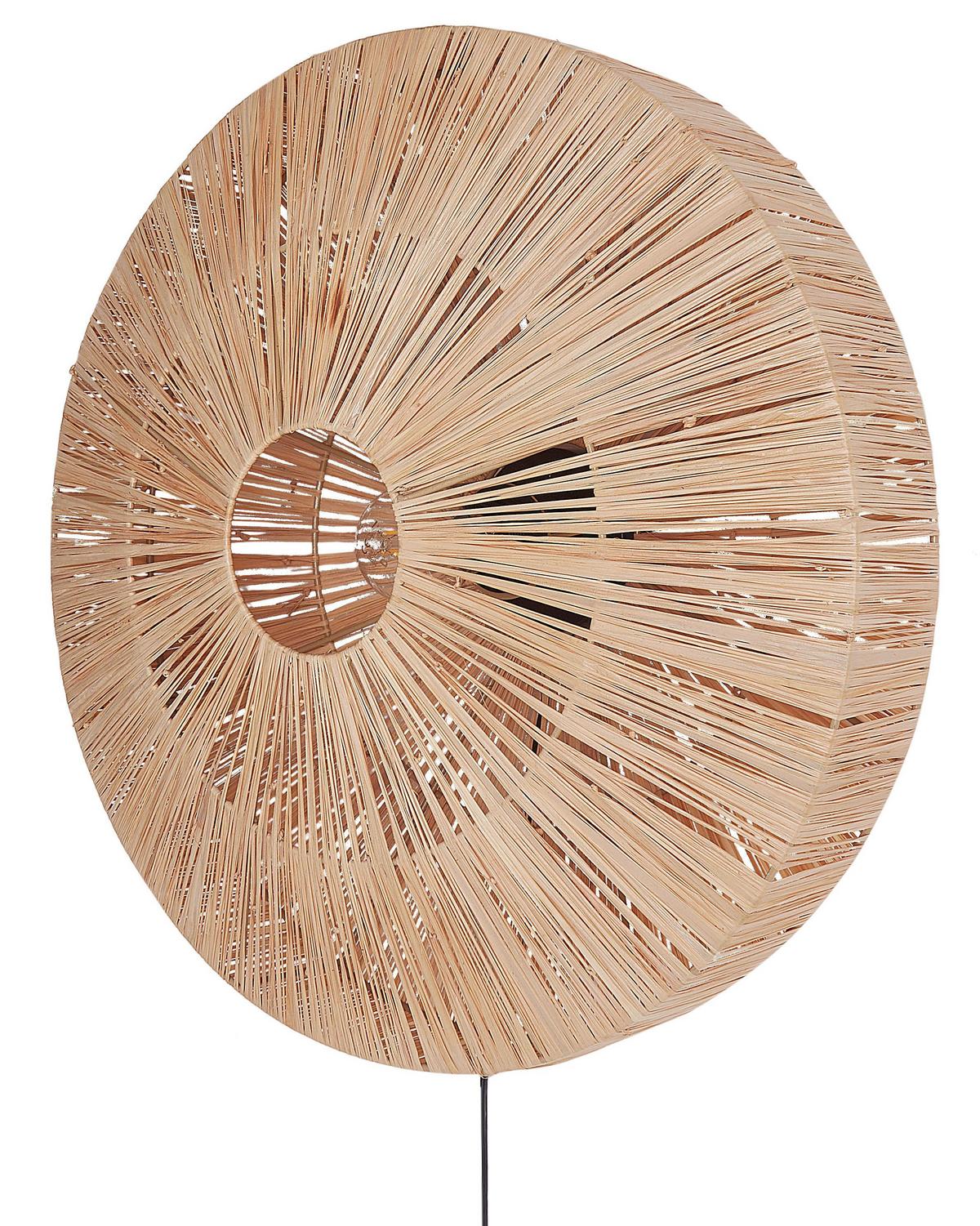 WANDLAMPE Naturfarben/Schwarz Lumut - Schwarz/Naturfarben, Naturmaterialien (48/48/20cm) - Beliani