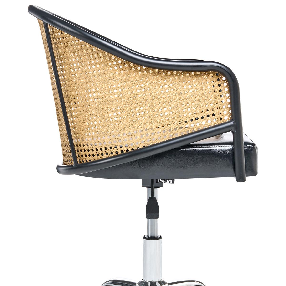 SCHREIBTISCHSTUHL Schwarz Redding - Silberfarben/Schwarz, Kunststoff (50/77/50cm) - Beliani