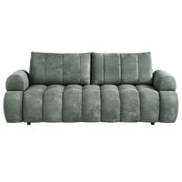 SCHLAFSOFA Mavi 3-Sitzer mit Schlaffunktion, Bettsofa Schlafcouch 195x145 cm, Grün - Grün, Textil (255/100/110cm) - Beautysofa