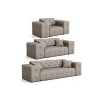 SOFASET Chantal - Creme, Holzwerkstoff/Textil (251/78/96cm) - Fun Möbel