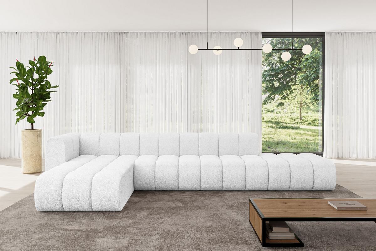 ECKSOFA modulares Sofa Zuvon-L2 - 387x177x70 cm Weiß - Weiß, Holzwerkstoff/Textil (387/177cm) - ALTDECOR