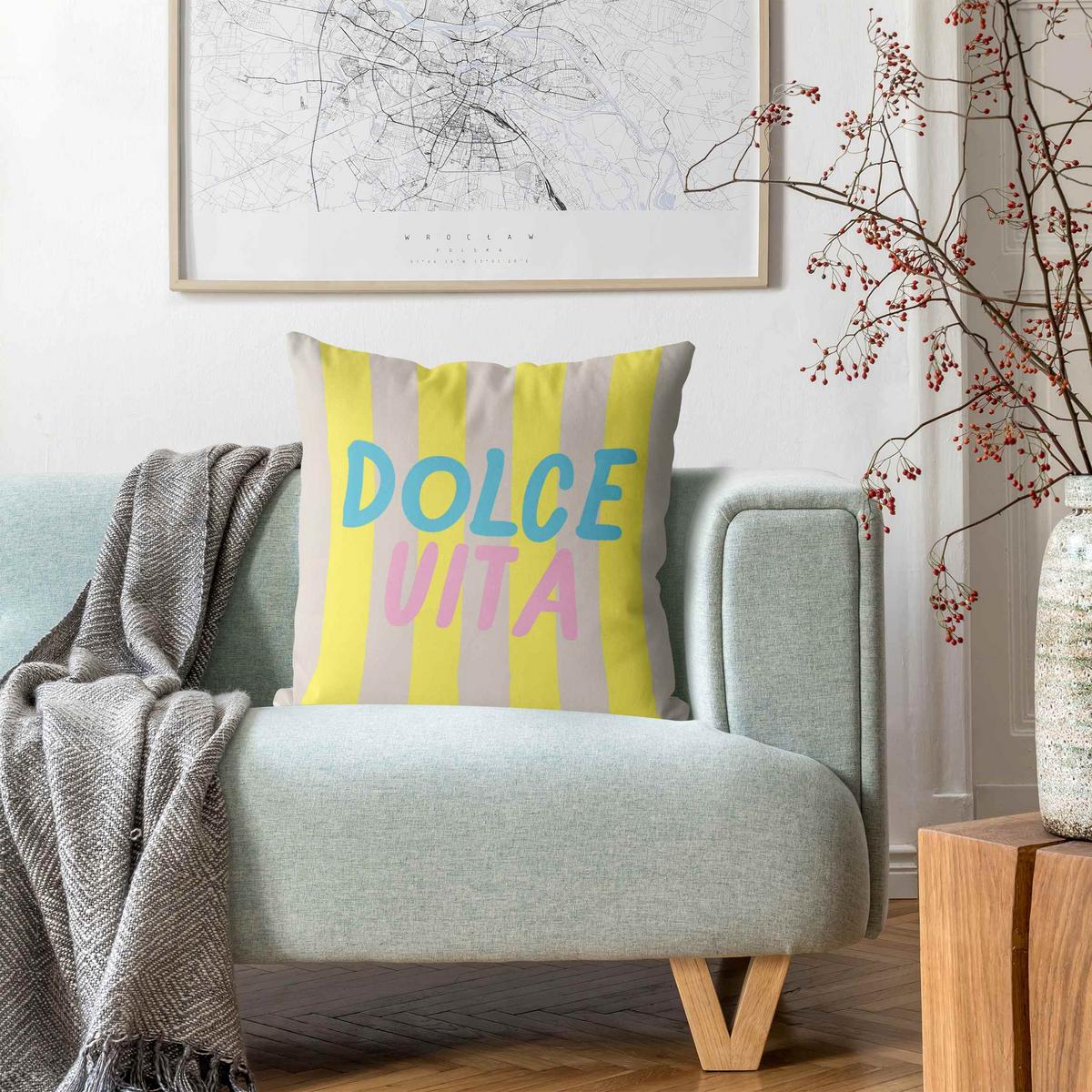 KISSENBEZUG PopArt Sommer Dolce Vita 40/40 cm - Gelb, Textil (40/40cm) - Bilderwelten