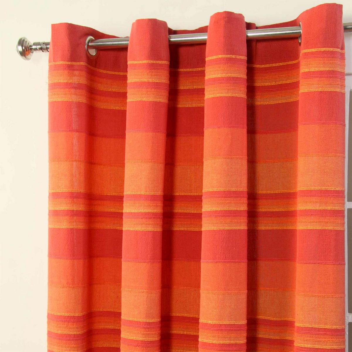 ÖSENVORHANG Morocco blickdicht 2er-Set, 167/182 cm - Terracotta, Textil (167/182cm) - Homescapes