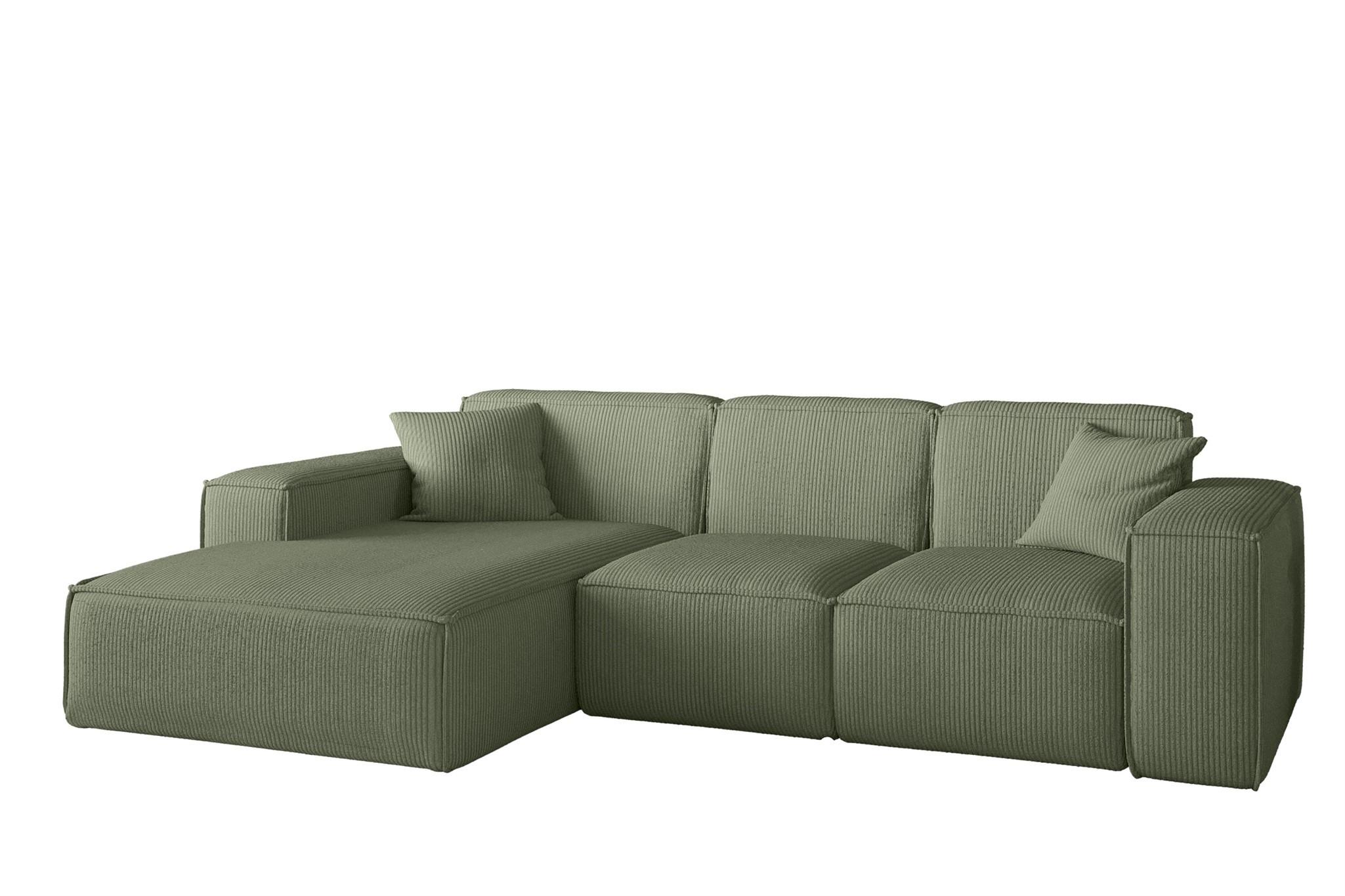 ECKSOFA Celes Premium Stoff Scala - Jadegrün, Holzwerkstoff/Textil (266/165cm) - Fun Möbel