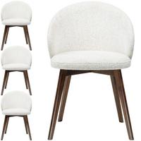 ESSZIMMERSTUHL MELIE 4er Set in Creme Chenille mit Dunkelbraunen Buchenholzbeinen 54/49/82 cm - Dunkelbraun/Creme, Holz/Textil (54/82/49cm) - WFL GROUP